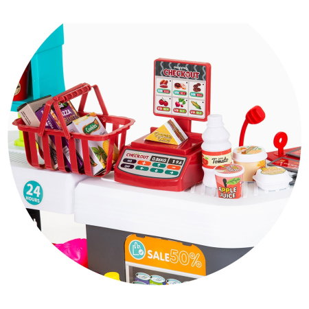 Set jucarie Supermarket 87 cm cu lumini, sunete si 81 accesorii, Chipolino 3 ani [9]