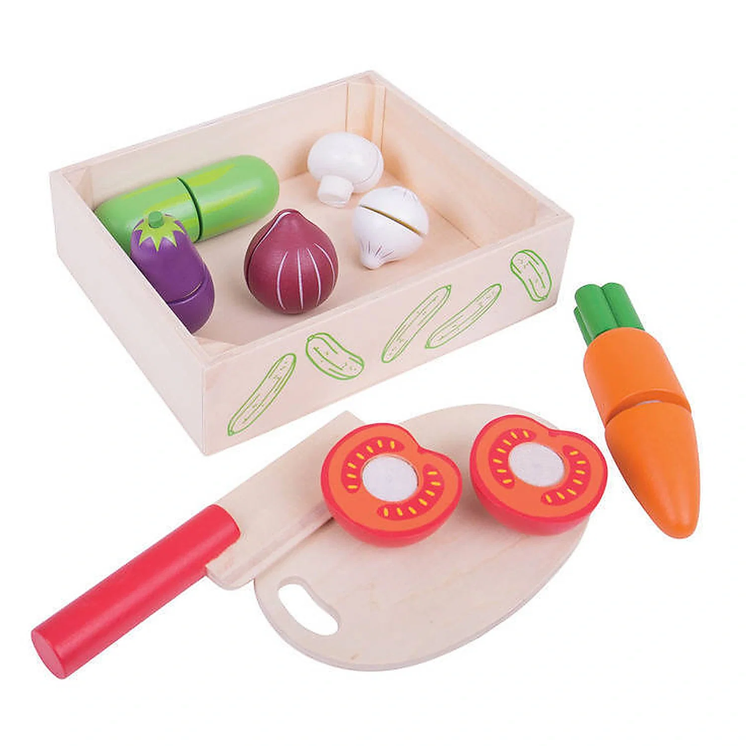 Fructe, legume, alimente - Set legume feliate BIGJIGS Toys 18 luni+