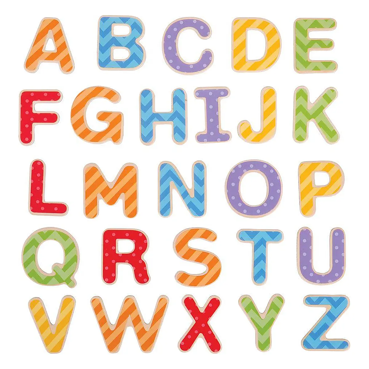 Set litere magnetice de tipar - 49 piese BIGJIGS Toys 3 ani+ [1]