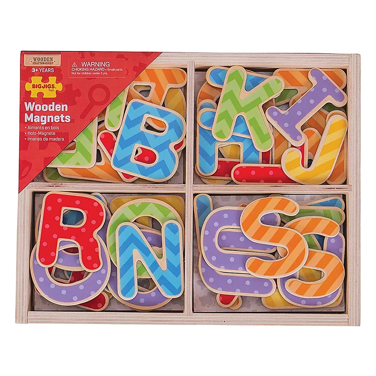Jocuri si creativitate - Set litere magnetice de tipar - 49 piese BIGJIGS Toys 3 ani+