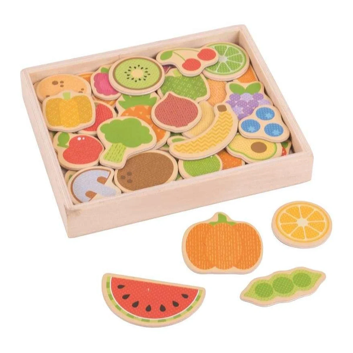 Fructe, legume, alimente - Set magnetic - Fructe si Legume BIGJIGS Toys 3 ani+