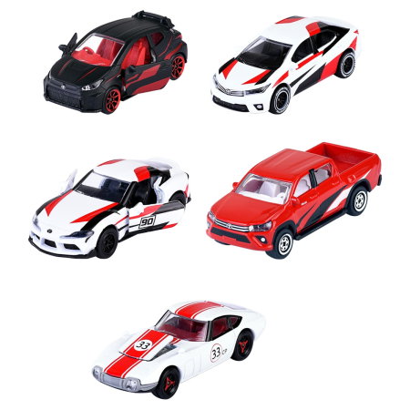 Masinute, trenulete, avioane - Set Majorette Toyota Racing cu 5 masinute 3 ani