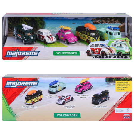 Set Majorette Volkswagen cu 5 masinute (2 x Volkswagen Beetle si 3 x Volkswagen T1) [6]