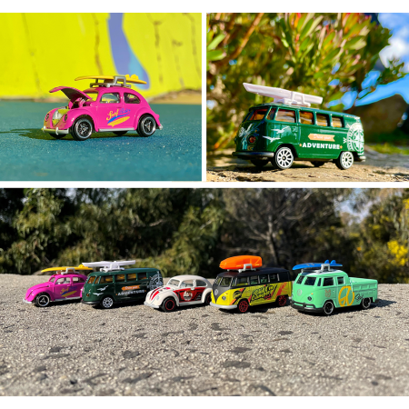 Set Majorette Volkswagen cu 5 masinute (2 x Volkswagen Beetle si 3 x Volkswagen T1) [4]