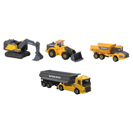 Masinute, trenulete, avioane - Set Majorette Volvo camion cu remorca, camion basculant, buldozer si excavator 3 ani +