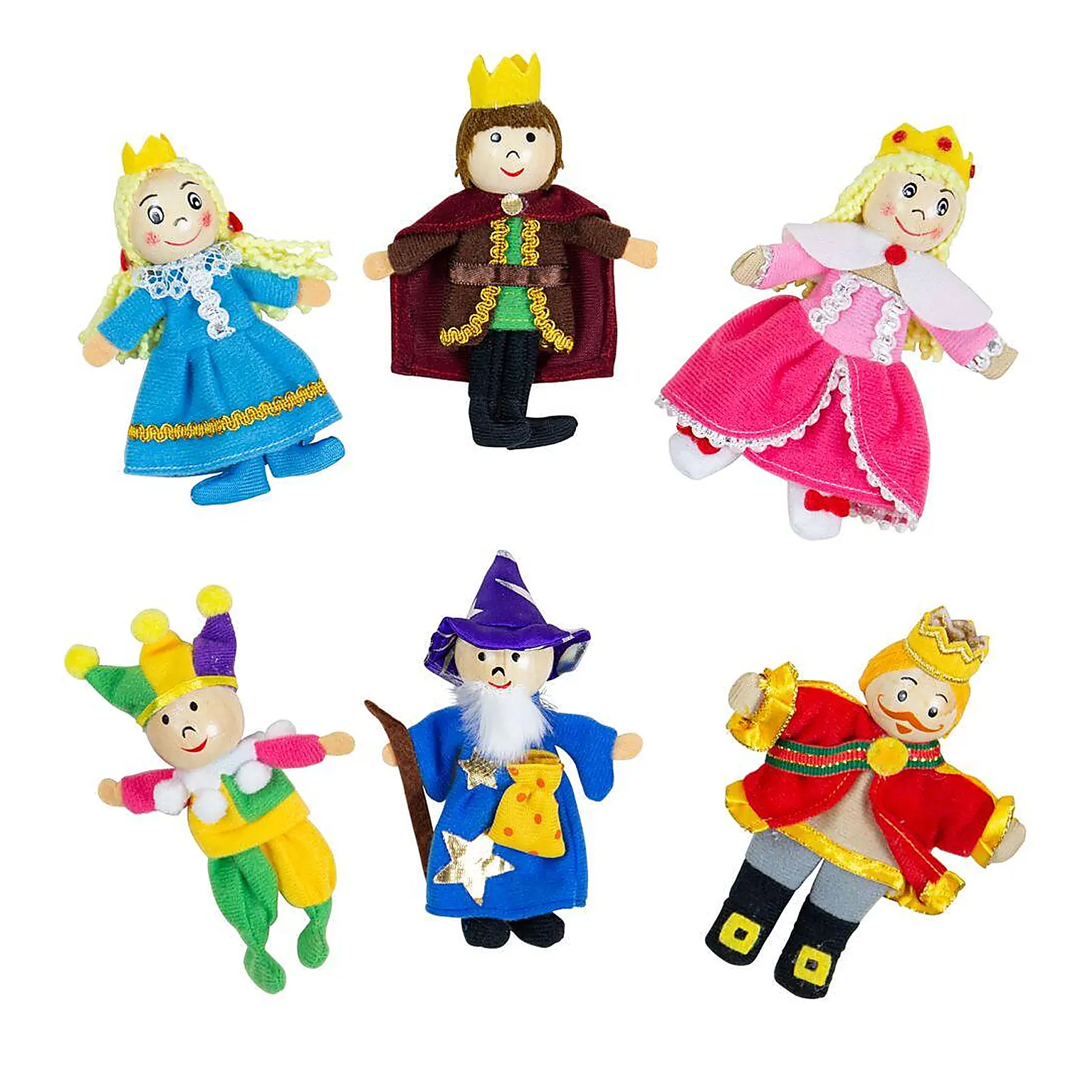 Papusi de mana - Set papusi degetar - ,,Frumoasa din padurea adormita" si ,,Regele Arthur" BIGJIGS Toys 8 ani