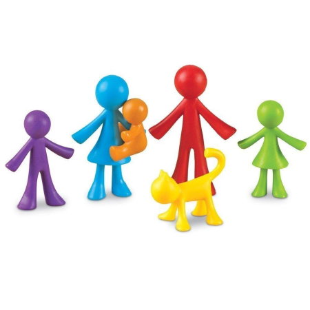 Litere, limbaj, cifre - Set pentru sortat si numarat - Familia mea (72 piese)