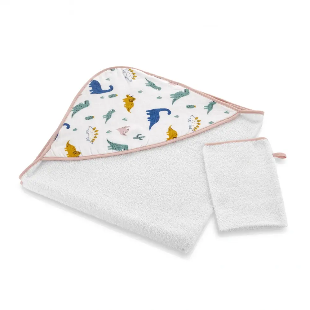 Sanatate si ingrijire - Set prosop si manusa de baie 72x72 cm Dino BabyJem 0 luni +