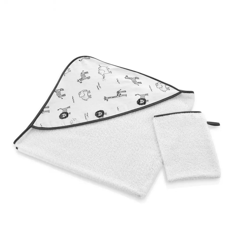 Sanatate si ingrijire - Set prosop si manusa de baie 72x72 cm Zoo BabyJem 0 luni +