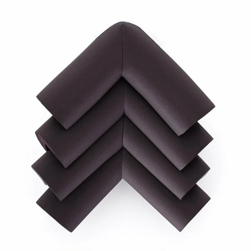 Protectii si seturi de siguranta - Set protectii pentru colturi ascutite, Absorbtie a socurilor, Din spuma, Cu adeziv, 5 x 5 x 2 cm, 4 bucati, Maro FEEDO