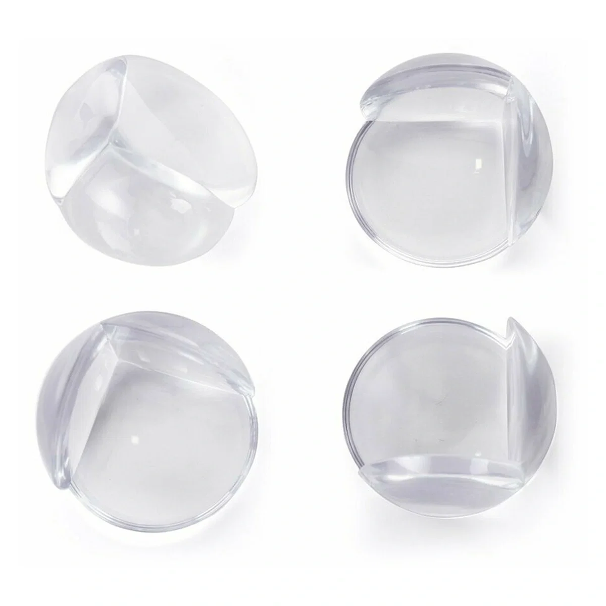 Protectii si seturi de siguranta - Set protectii pentru colturi ascutite, Usor de instalat, 3.6 x 3.6 x 2.7 cm, 4 bucati, Transparent FEEDO