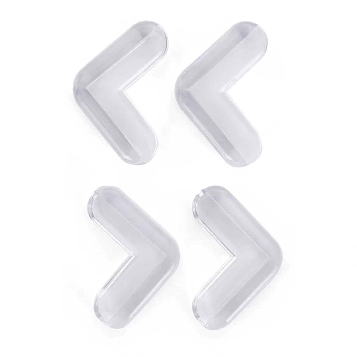 Protectii si seturi de siguranta - Set protectii pentru colturi ascutite, Usor de instalat, 4 x 4 x 1.5 cm, 4 bucati, Transparent FEEDO