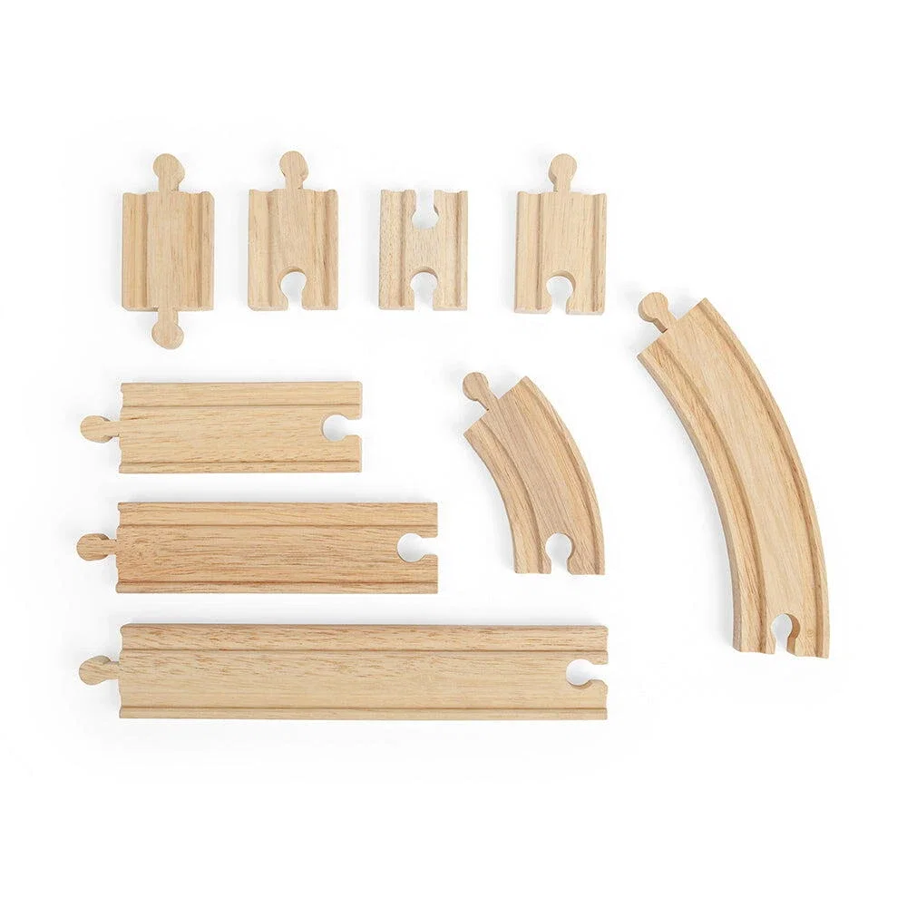 Trenulete si accesorii - Set sine drepte si curbe (24 piese) BIGJIGS Toys 3 ani+