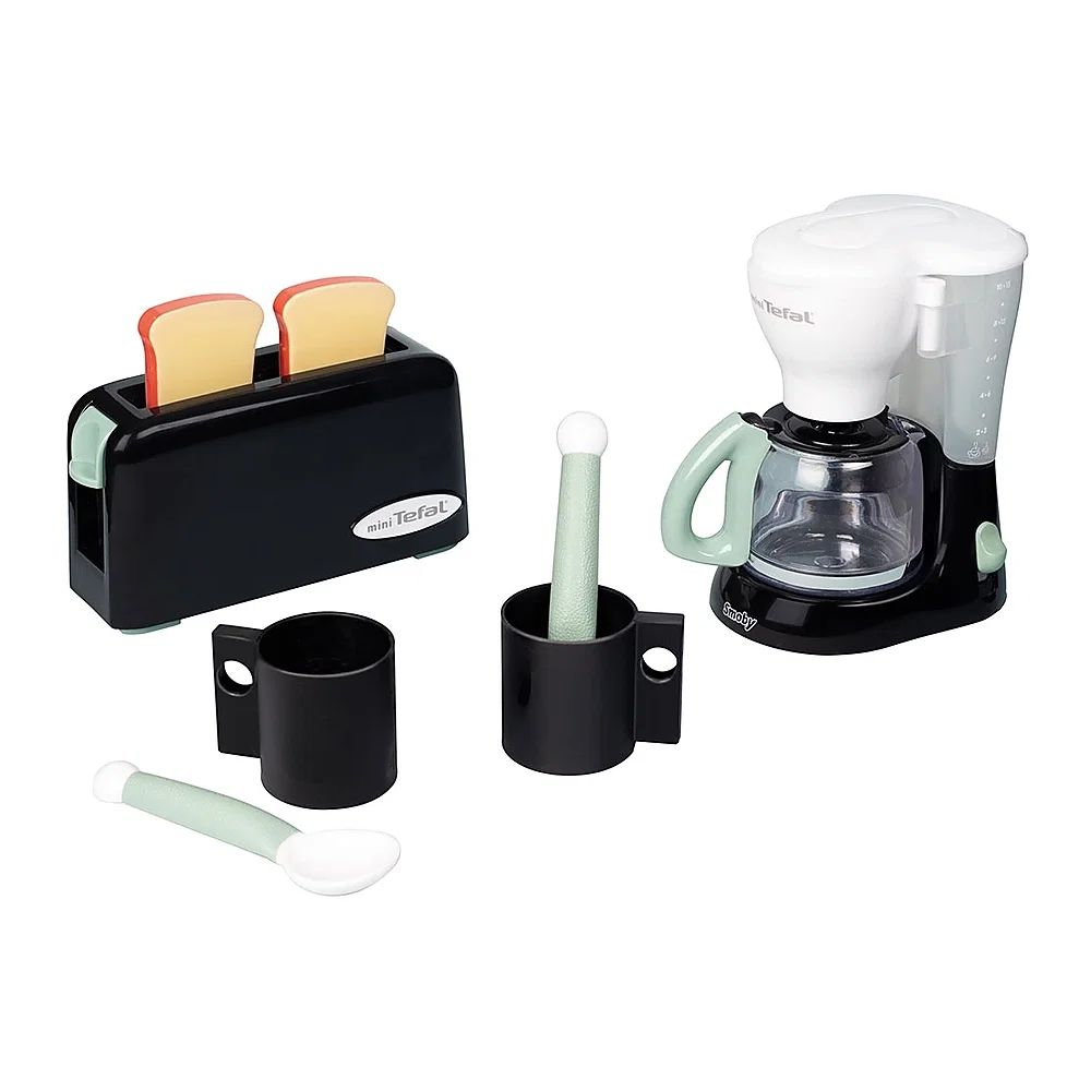 Bucatarii si supermarket - Set Smoby Tefal Breakfast negru 3 ani +