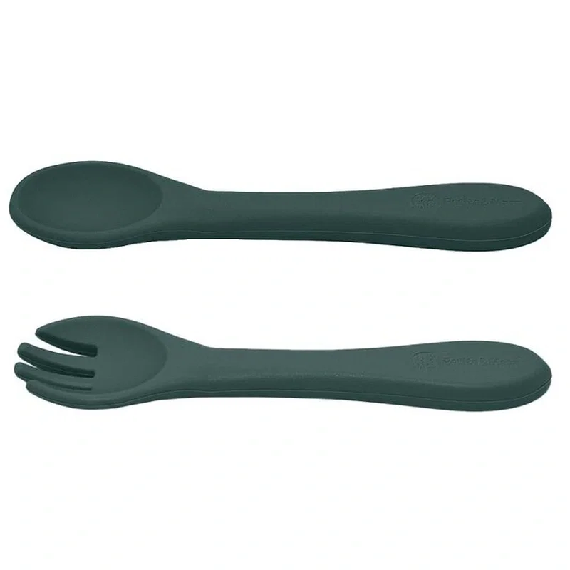 Set tacamuri din silicon fara BPA, Take&Match, 6 luni+, Verde inchis Petite&Mars [2]
