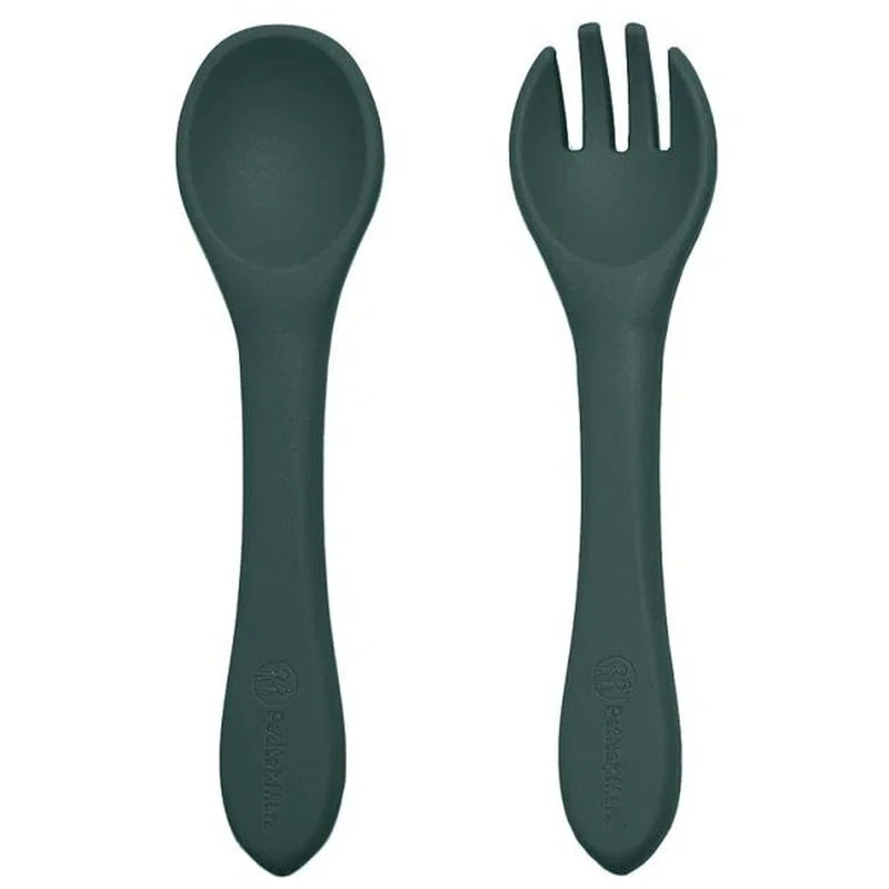 Tacamuri - Set tacamuri din silicon fara BPA, Take&Match, 6 luni+, Verde inchis Petite&Mars