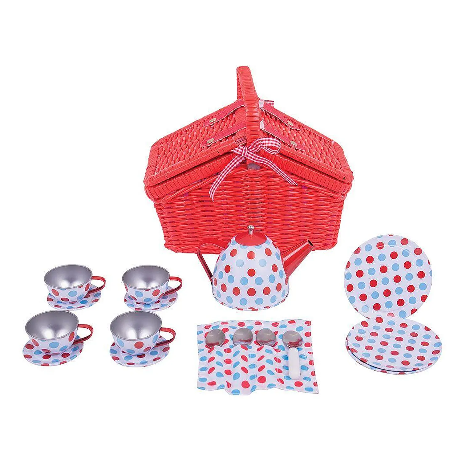 Bucatarii si supermarket - Setul meu de picnic cu buline BIGJIGS Toys 3 ani+