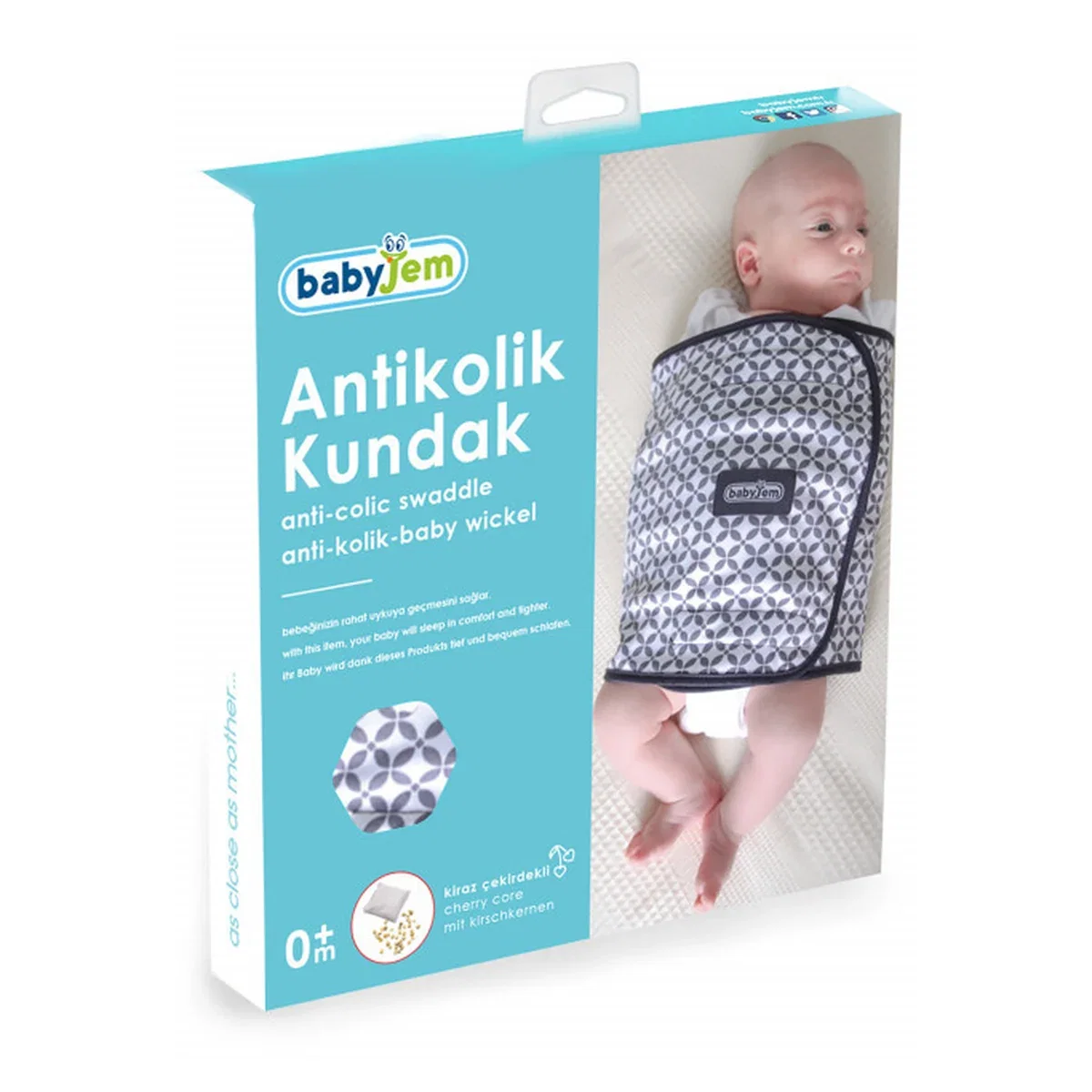 Sistem de infasat cu pernuta anticolici din samburi de cirese BabyJem 0luni + [5]