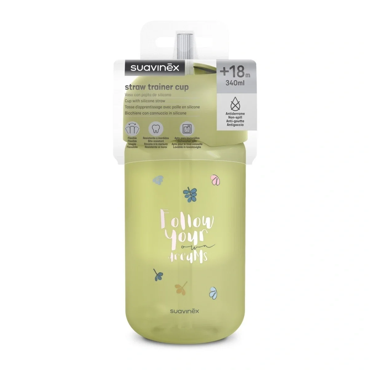 Sticlă de apă fără picurare, Bears, 340 ml, verde, Suavinex [2]