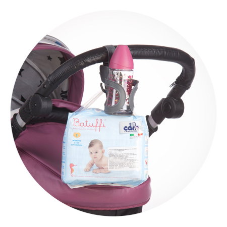 Suport universal pentru pahar si carlig de geanta pentru carucioare Chipolino, Negru [3]