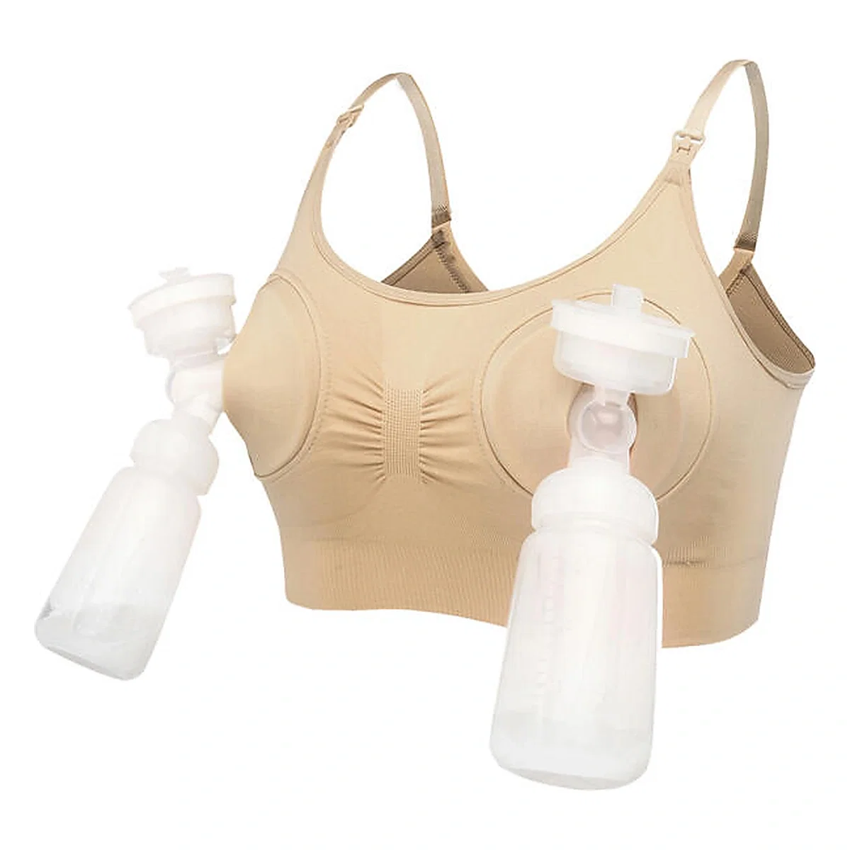 Pentru mami - Sutien 2 in1 - Alaptare si sustinere pompa san (bej) Bufnitel