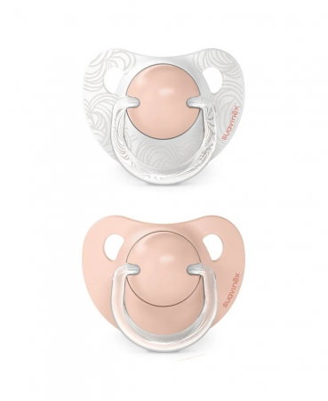 Suzete si lanturi - Suzetă anatomică din silicon, 2 buc 0-6 luni piersică Dreams Suavinex