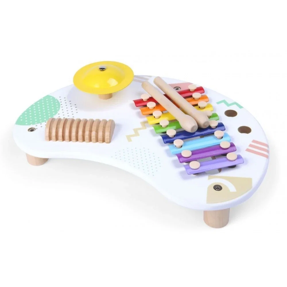 Jucarii interactive - Tabla din lemn cu 3 instrumente Ecotoys 18 luni+