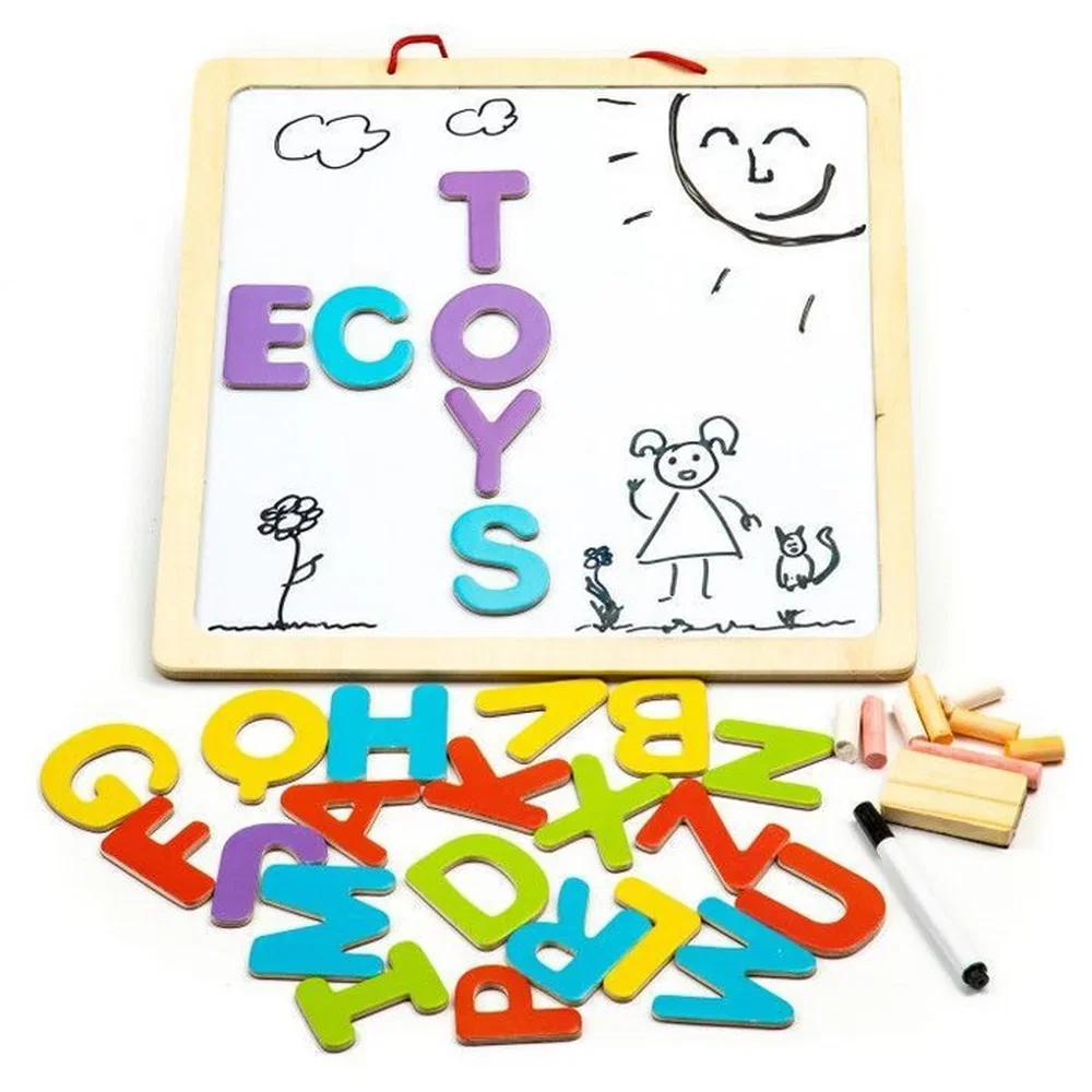 Tabla educationala 3 in 1 cu litere magnetice - Ecotoys 3 ani+ [4]
