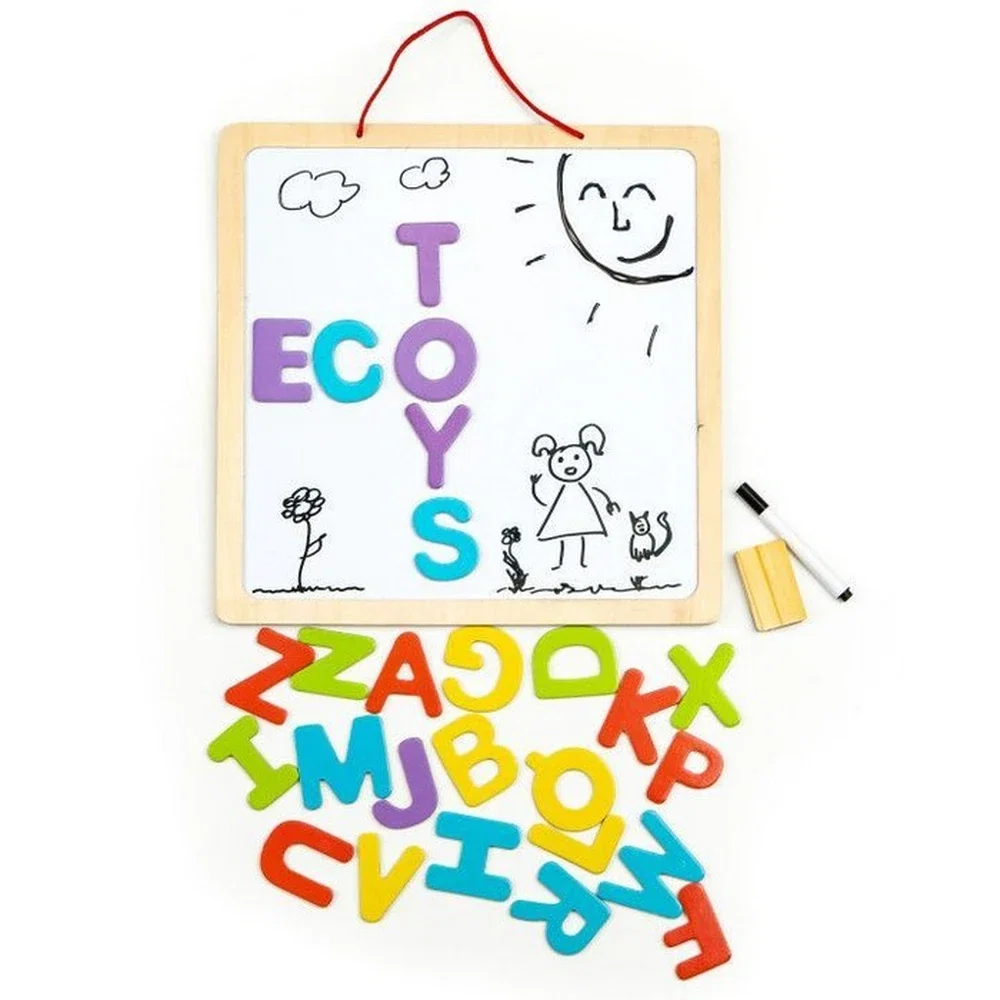 Tabla educationala 3 in 1 cu litere magnetice - Ecotoys 3 ani+ [2]