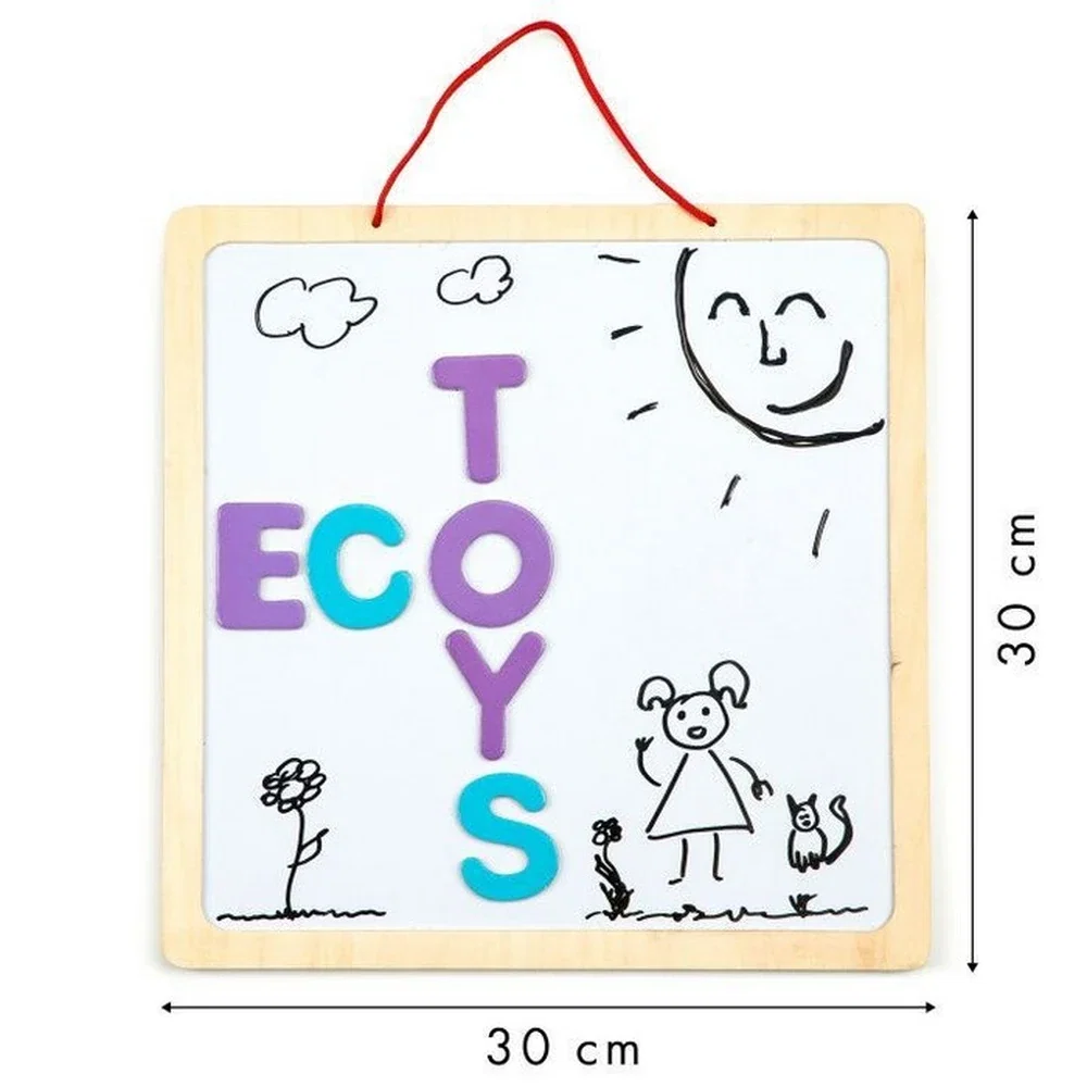 Tabla educationala 3 in 1 cu litere magnetice - Ecotoys 3 ani+ [6]