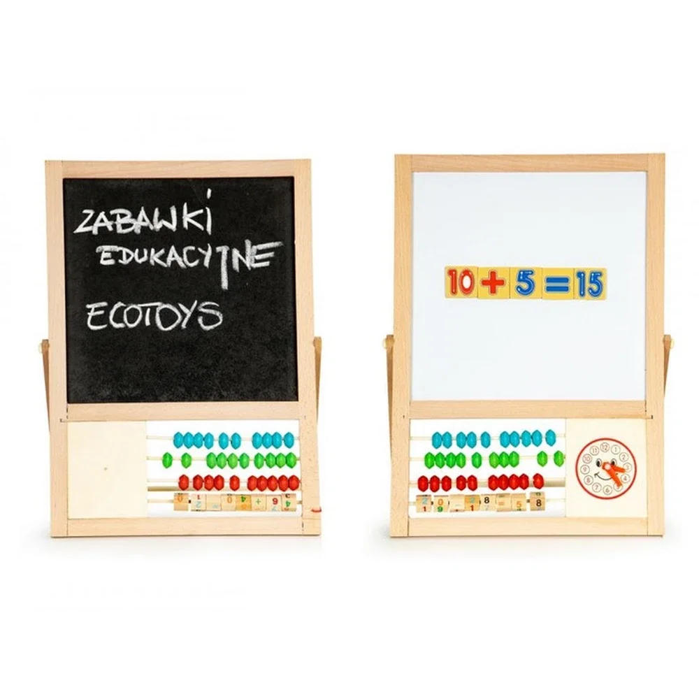 Jocuri si creativitate - Tabla educationala cu abac si numere Ecotoys 3 ani+