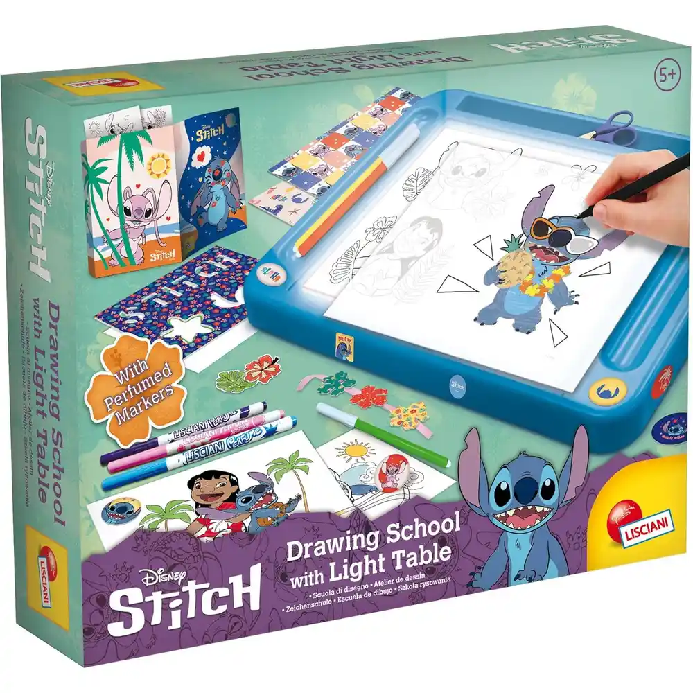 Arta si creativitate - Tablita de desen cu lumini - Stitch LISCIANI 5 ani
