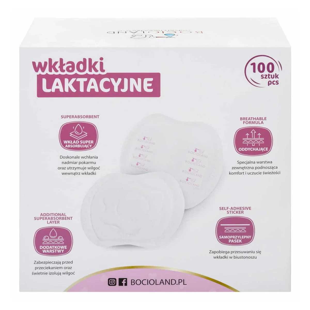 Tampoane pentru san, Set 100 bucati, Ambalate individual, Cu banda adeziva pentru o fixare usoara Bocioland [1]