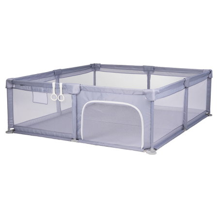 Siguranta bebelusului - Tarc de joaca Chipolino Laguna 180x200x66 cm, Include geanta de transport, Din plasa, Intrare laterala cu fermoar, 1-5 ani, Grey