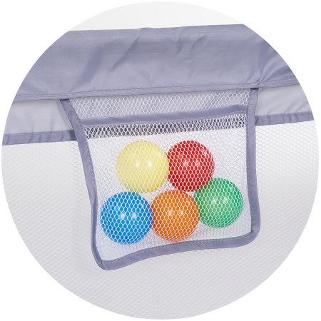Tarc de joaca Chipolino Sienna 150x150x68 cm, Include geanta de transport, Din plasa, Intrare laterala cu fermoar, 1-5 ani, Grey [4]