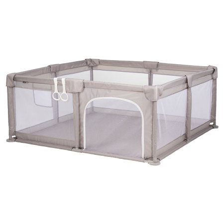 Tarcuri de joaca - Tarc de joaca Chipolino Sienna 150x150x68 cm, Include geanta de transport, Din plasa, Intrare laterala cu fermoar, 1-5 ani, Beige