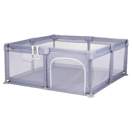 Tarcuri de joaca - Tarc de joaca Chipolino Sienna 150x150x68 cm, Include geanta de transport, Din plasa, Intrare laterala cu fermoar, 1-5 ani, Grey