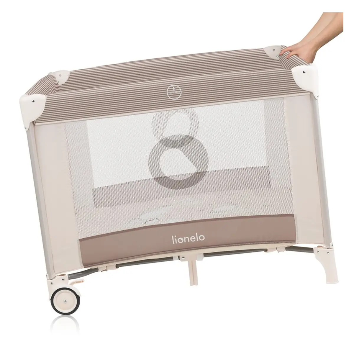 Tarc de joaca copii, Lionelo, Bonnie, Pana la 15 kg, 100 x 100 cm, Beige Sand 36 luni [4]