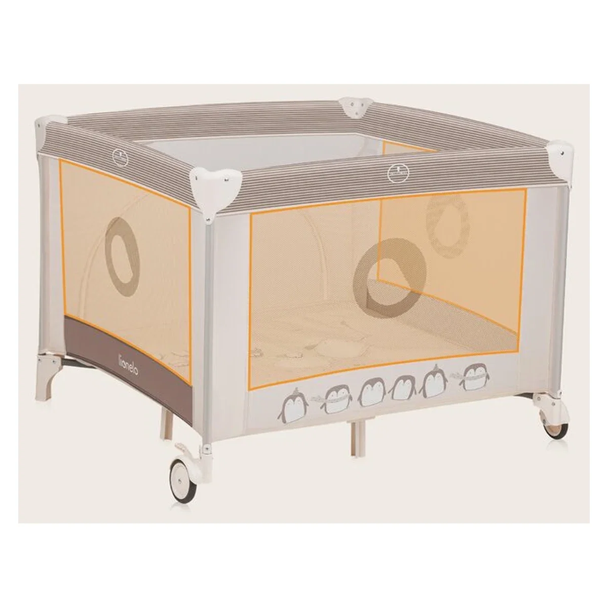 Tarc de joaca copii, Lionelo, Bonnie, Pana la 15 kg, 100 x 100 cm, Beige Sand 36 luni [18]