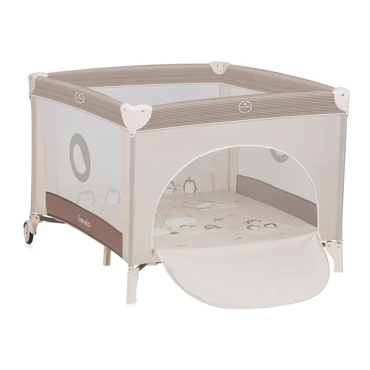 Tarcuri de joaca - Tarc de joaca copii, Lionelo, Bonnie, Pana la 15 kg, 100 x 100 cm, Beige Sand 36 luni