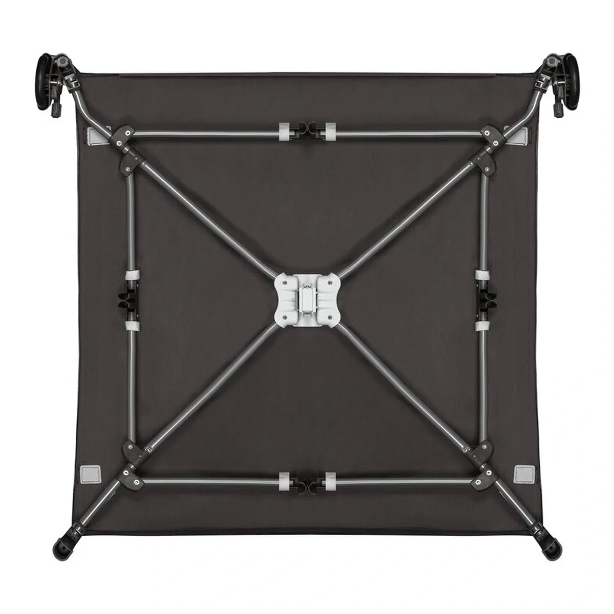 Tarc de joaca copii, Lionelo, Bonnie, Pana la 15 kg, 100 x 100 cm, Cu roti, salteluta din spuma, Gri inchis 36 luni [12]