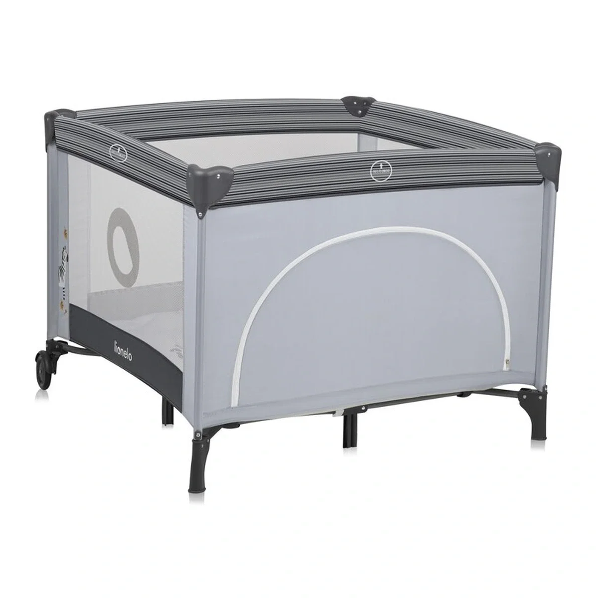 Tarc de joaca copii, Lionelo, Bonnie, Pana la 15 kg, 100 x 100 cm, Grey Stone 36 luni [6]