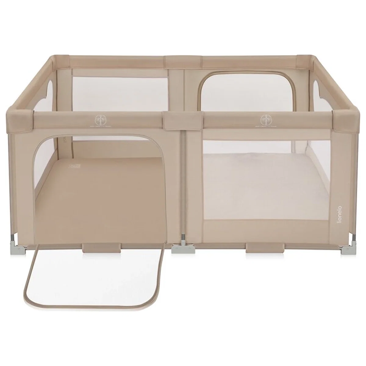 Tarc de joaca copii, Lionelo, Florence Easy Fold, 150 x 180 x 75 cm, Pliere, depliere automata, Include geanta de transport, Din plasa, Cu doua intrari laterale, 0-48 luni, [3]