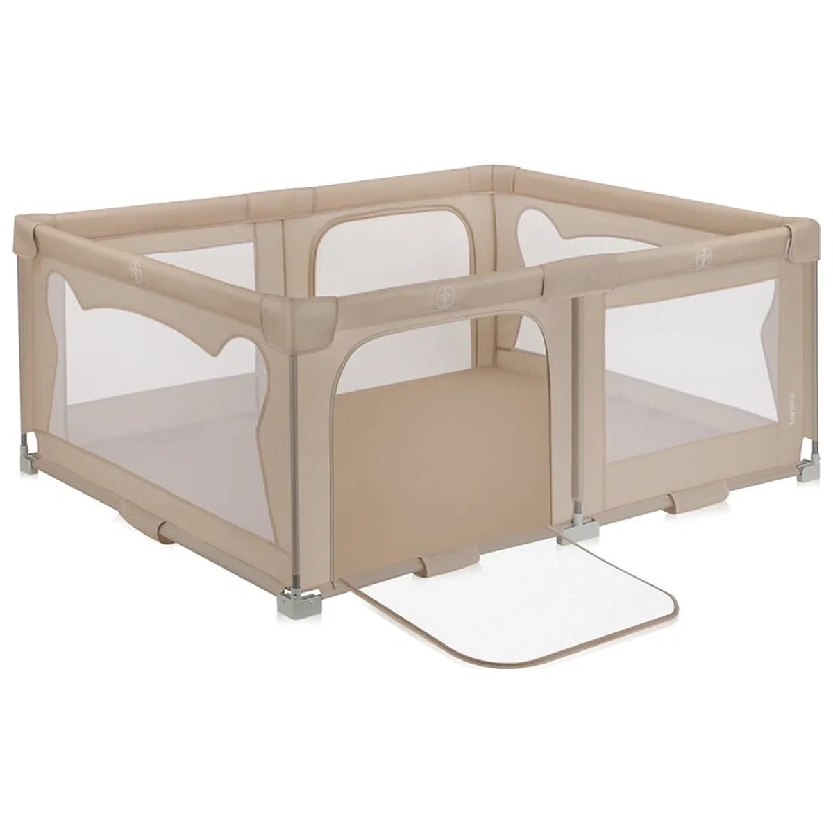 Camera copilului - Tarc de joaca copii, Lionelo, Florence Easy Fold, 150 x 180 x 75 cm, Pliere, depliere automata, Include geanta de transport, Din plasa, Cu doua intrari laterale, 0-48 luni,