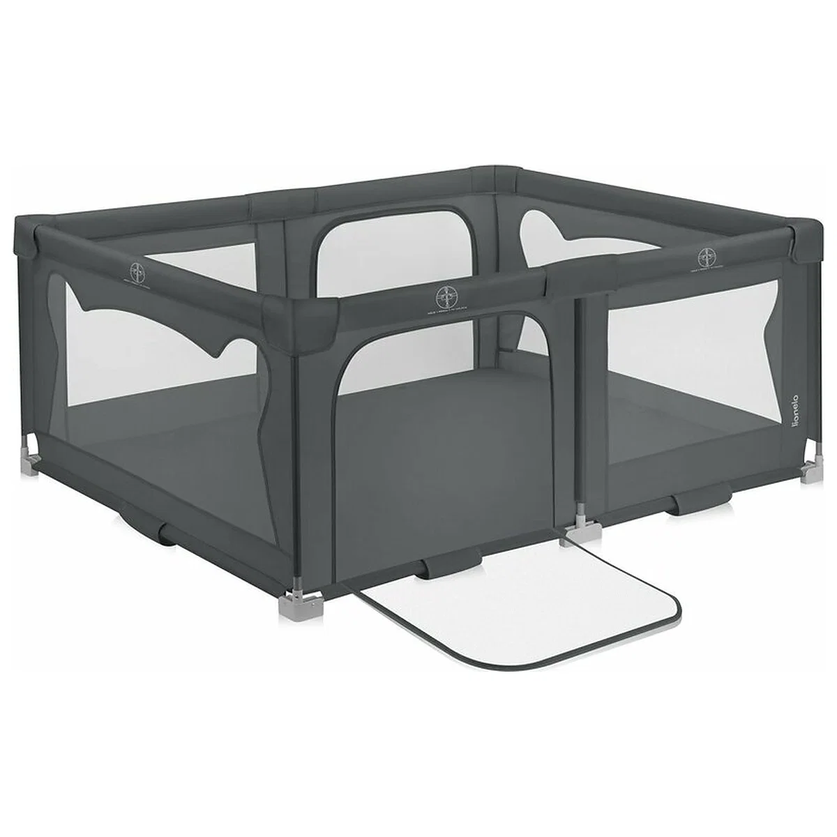 Camera copilului - Tarc de joaca copii, Lionelo, Florence Easy Fold, 150 x 180 x 75 cm, Pliere, depliere automata, Include geanta de transport, Din plasa, Cu doua intrari laterale, 0-48 luni,