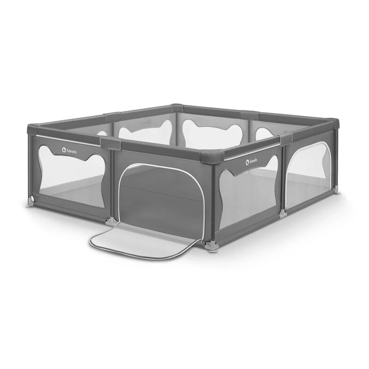 Tarc de joaca copii, Lionelo, Willow XL,180 x 200 cm, Pliere compacta, Include geanta de transport, Din plasa, Cu doua [3]