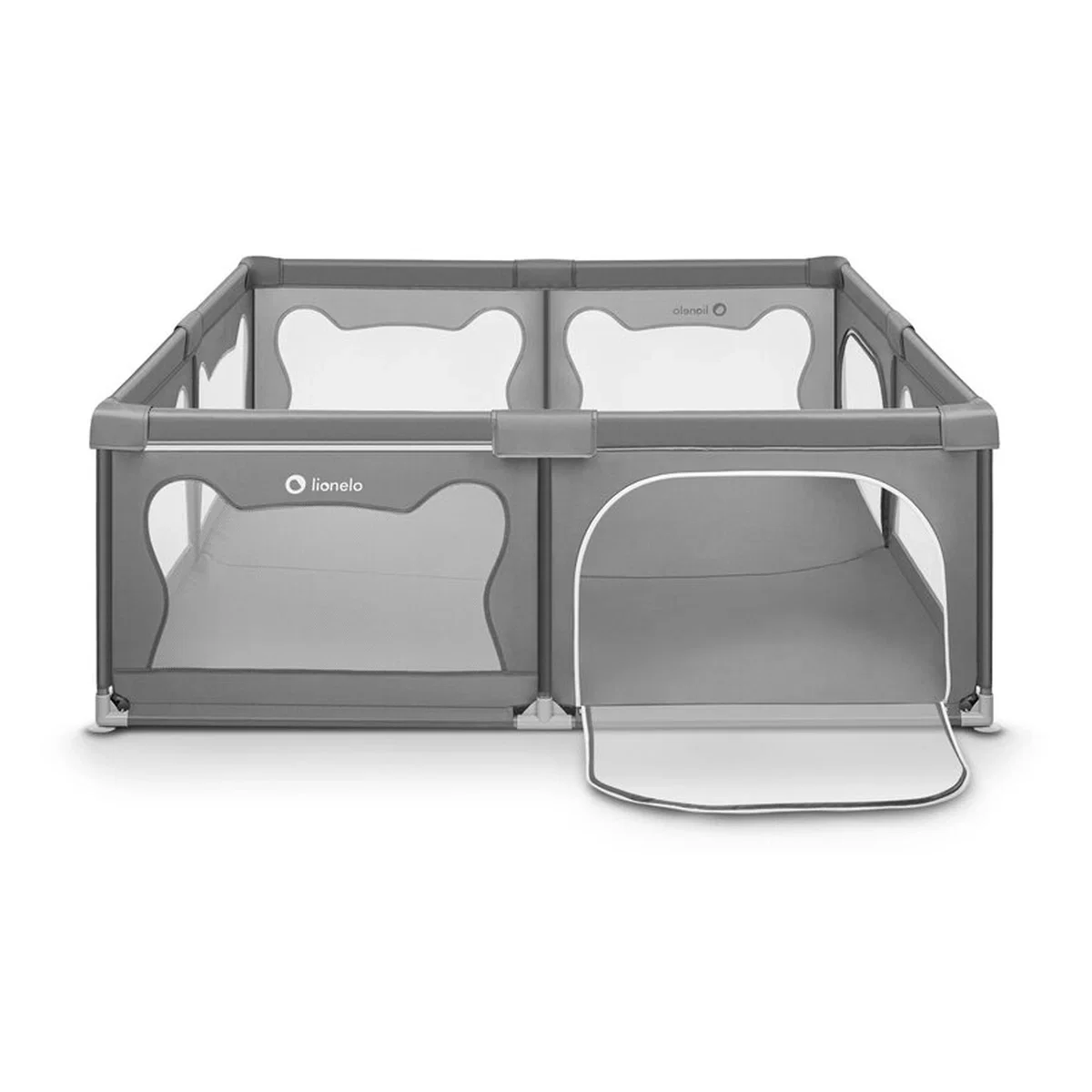 Tarc de joaca copii, Lionelo, Willow XL,180 x 200 cm, Pliere compacta, Include geanta de transport, Din plasa, Cu doua [5]
