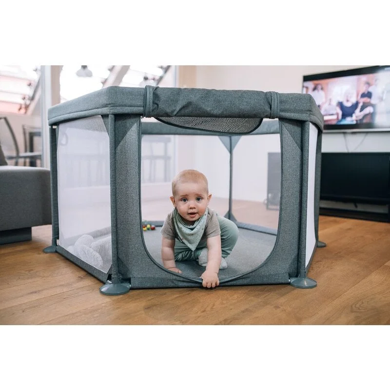 Tarc de joaca pentru bebe, Hexagonal 117 x 67 x 67 cm Grey FreeON [1]