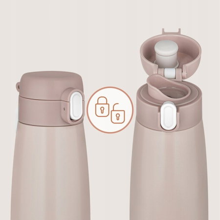 Termos inteligent cu incalzire, Lionelo, ThermUp Bottle, Incalzeste in 3.5 min, Mentine temperatura pana la 20 h, Capacitate 350 ml, USB-C, 5 setari de temperatura: 37-55°C, Roz nude [11]