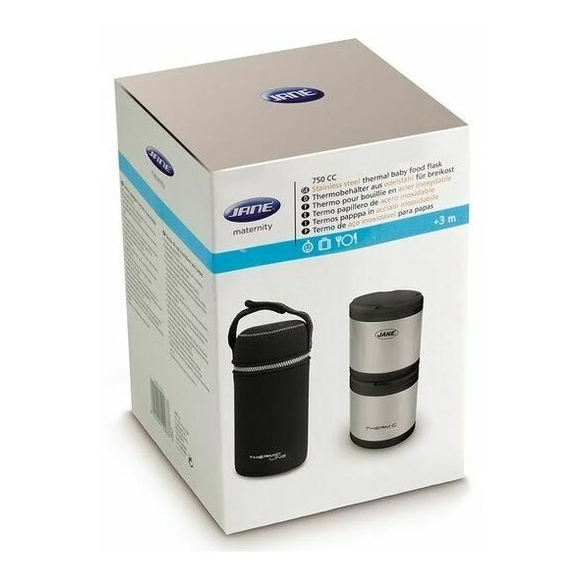 Termos mancare solida, Jane, otel inoxidabil, 2 x 500 ml, Cu gentuta din izopren 4 luni+ [2]